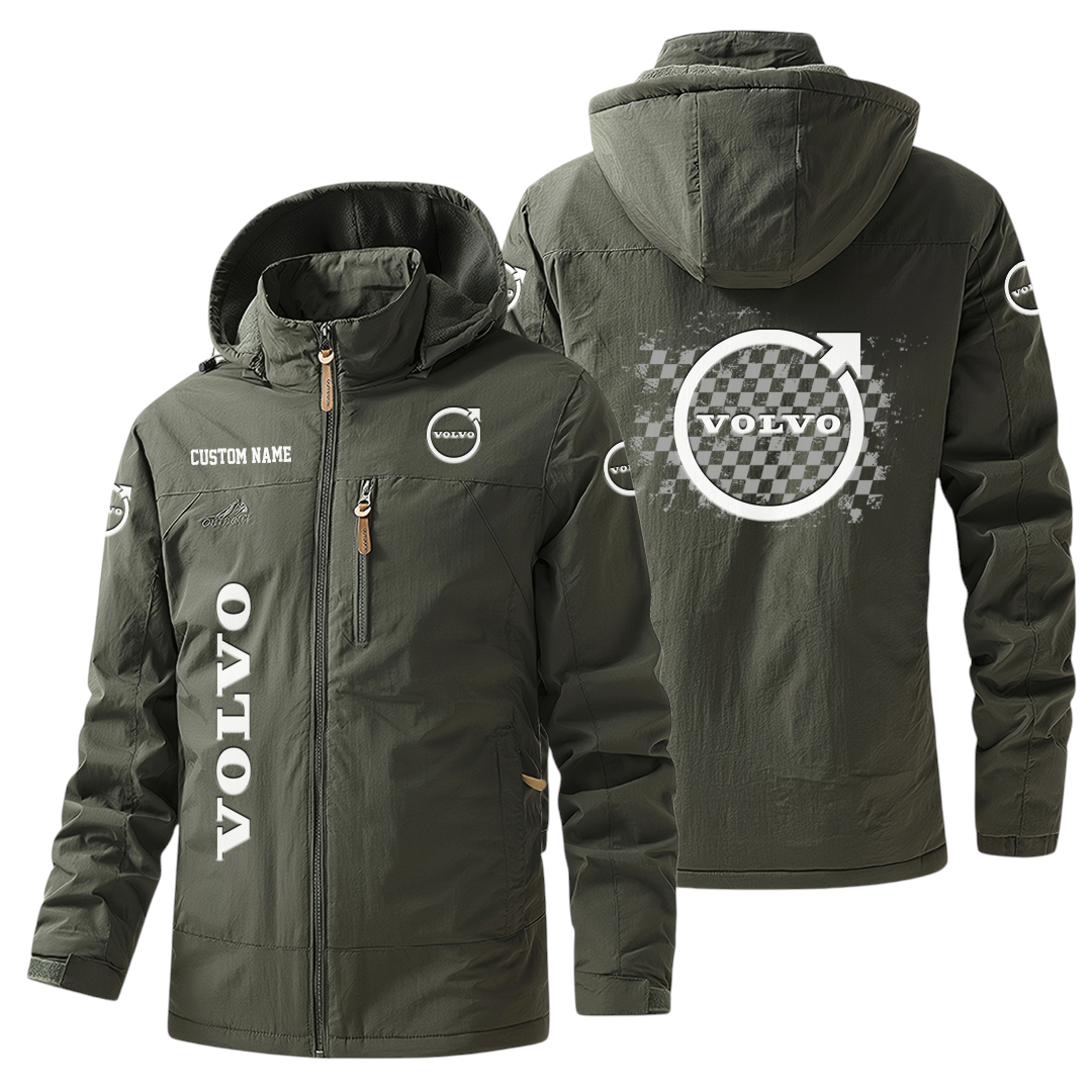 Volvo Windbreaker Jacket Hooded Warm Lining Waterproof Custom Name Volvo Windbreaker Jacket Hooded Warm Lining Waterproof Custom Name