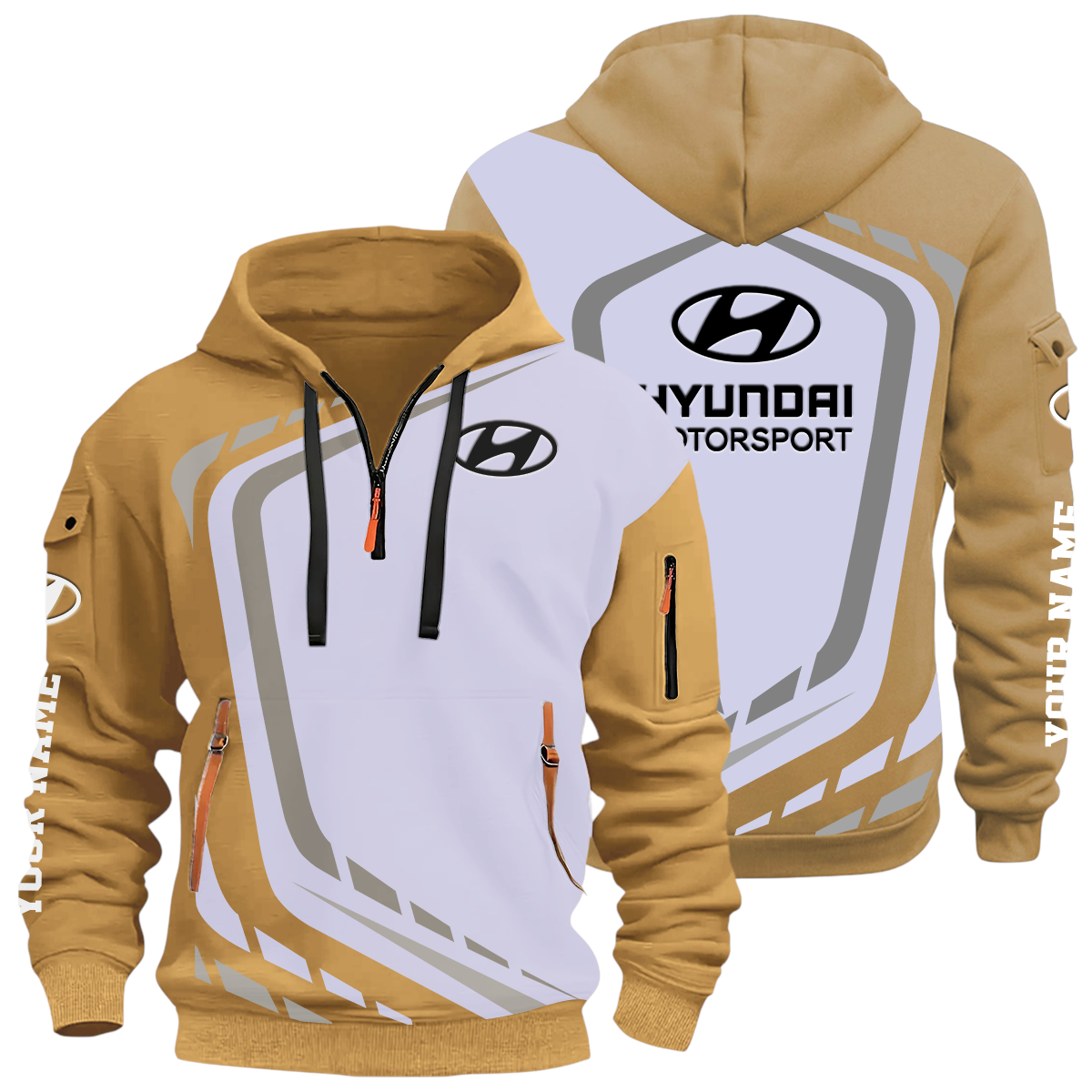 Hyundai Motorsport Racing Half Zip Hoodie All Over Prints Multi-Pockets Custom Name Hyundai Motorsport Racing Half Zip Hoodie All Over Prints Multi-Pockets Custom Name