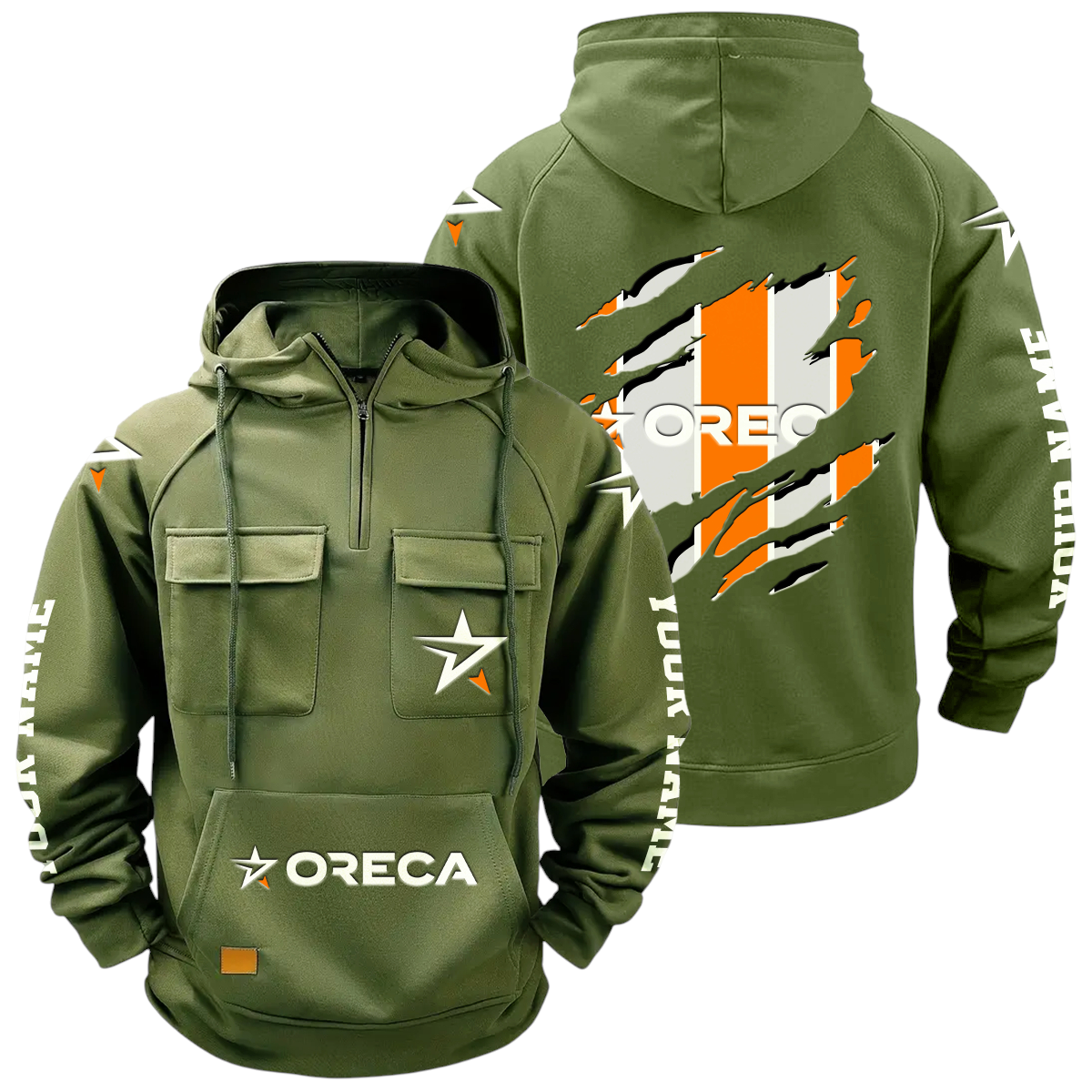 Oreca Racing Team Quarter Zip Hoodie Multi-Pockets Custom Name Oreca Racing Team Quarter Zip Hoodie Multi-Pockets Custom Name