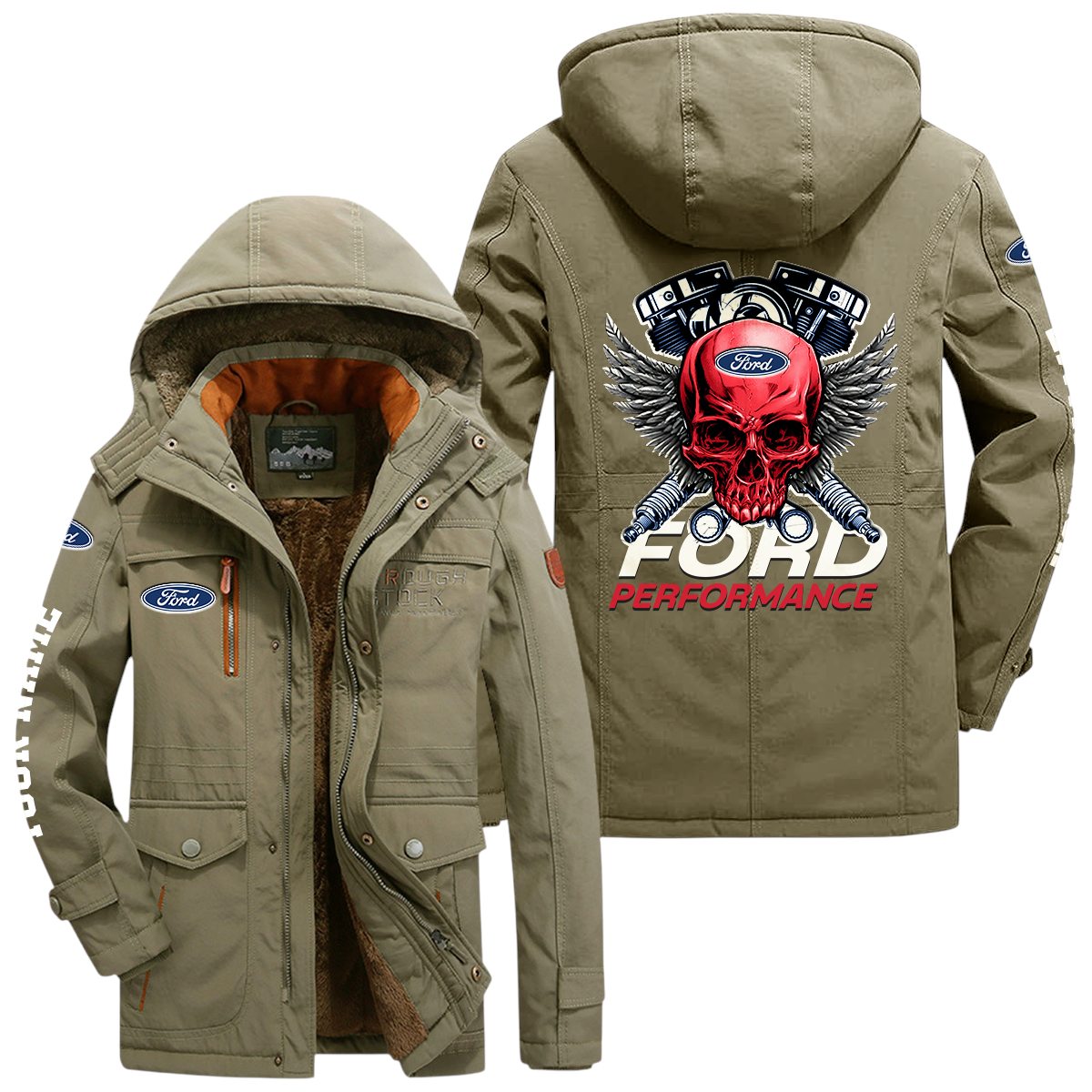 Ford Performance Racing Windproof Jacket Heavy Duty Fleece Lined Hooded Coat Custom Your Name Ford Performance Racing Windproof Jacket Heavy Duty Fleece Lined Hooded Coat Custom Your Name
