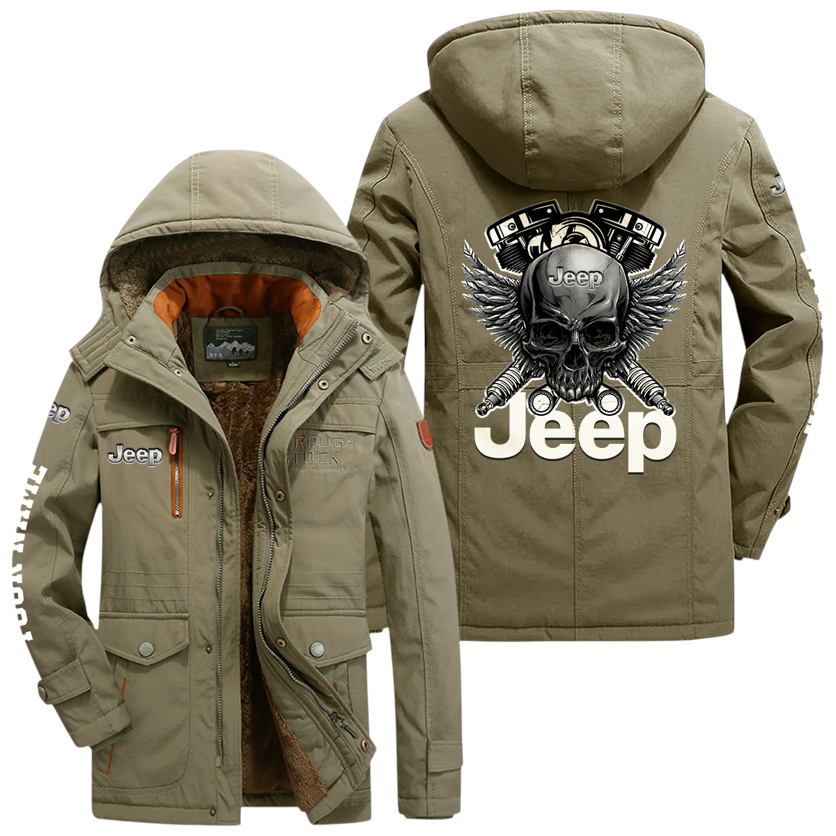 Jeep Windproof Jacket Heavy Duty Fleece Lined Hooded Coat Custom Your Name Jeep Windproof Jacket Heavy Duty Fleece Lined Hooded Coat Custom Your Name