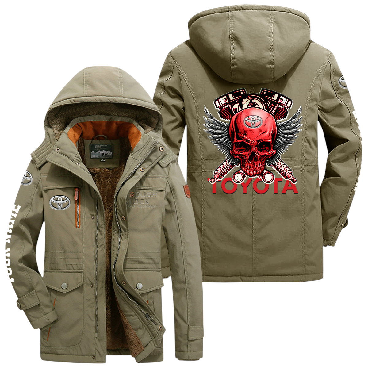 Toyota Windproof Jacket Heavy Duty Fleece Lined Hooded Coat Custom Your Name Toyota Windproof Jacket Heavy Duty Fleece Lined Hooded Coat Custom Your Name