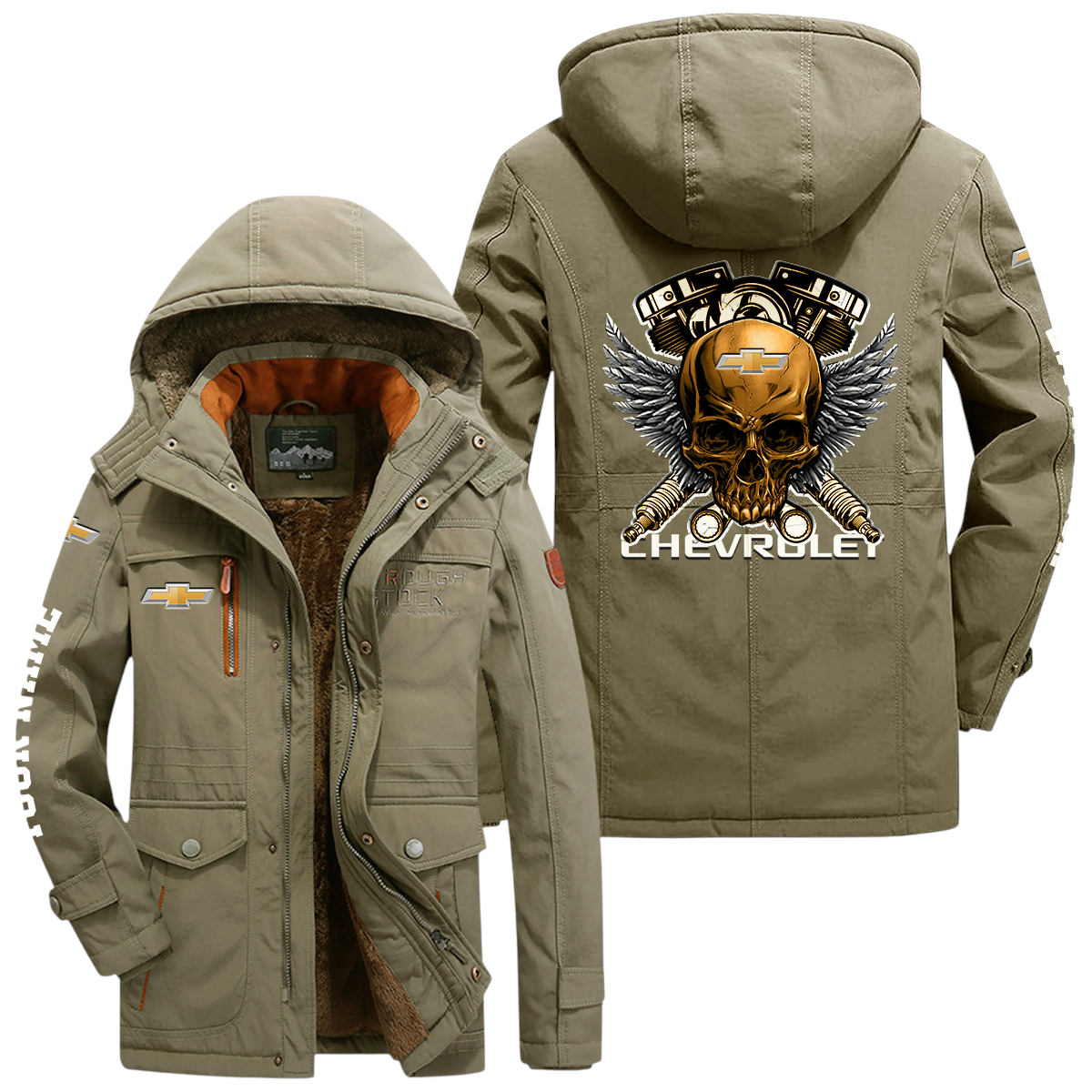 Chevrolet Windproof Jacket Heavy Duty Fleece Lined Hooded Coat Custom Your Name Chevrolet Windproof Jacket Heavy Duty Fleece Lined Hooded Coat Custom Your Name