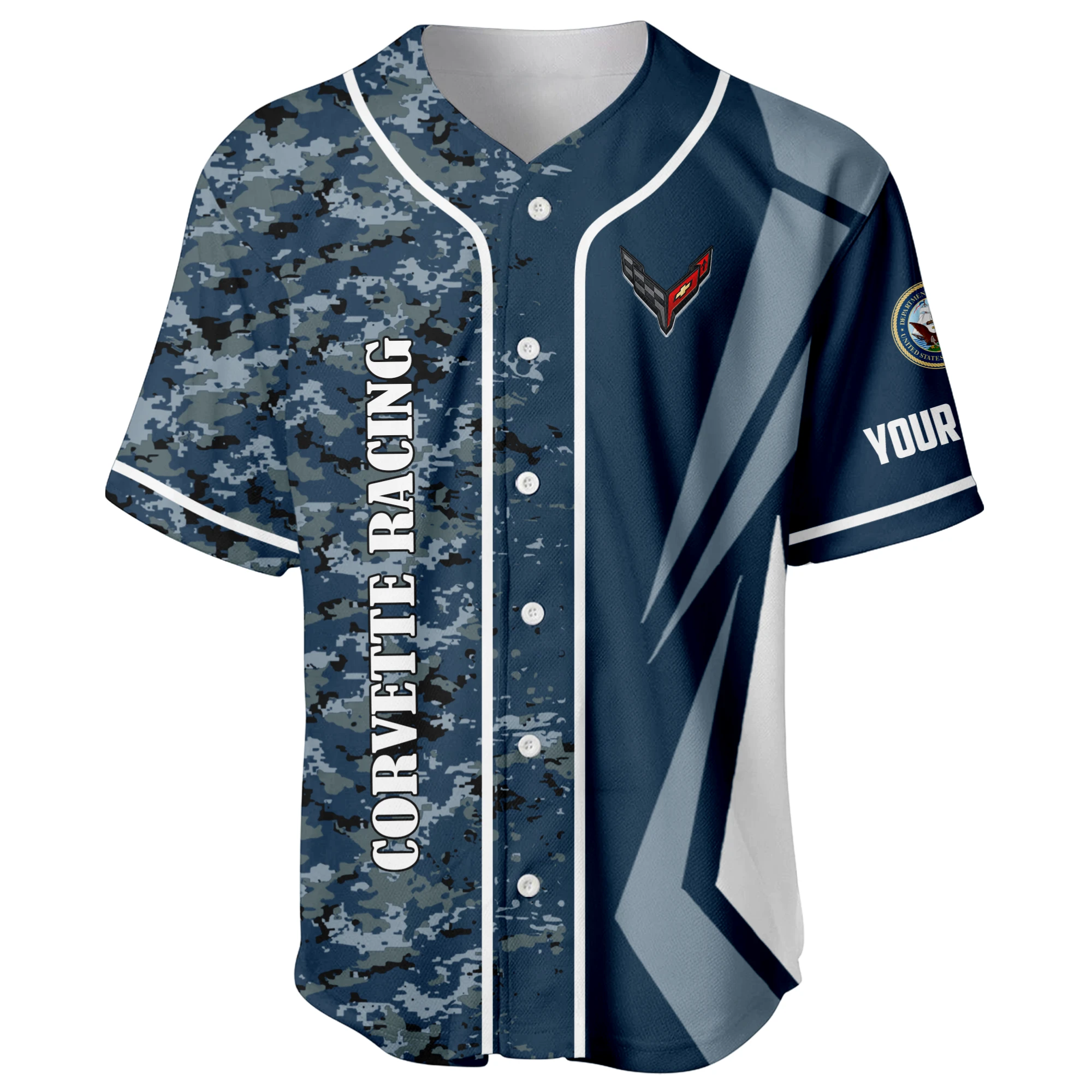 Corvette Racing x US Navy 250th Anniversary 3D Baseball Jersey Custom Your Name Corvette Racing x US Navy 250th Anniversary 3D Baseball Jersey Custom Your Name