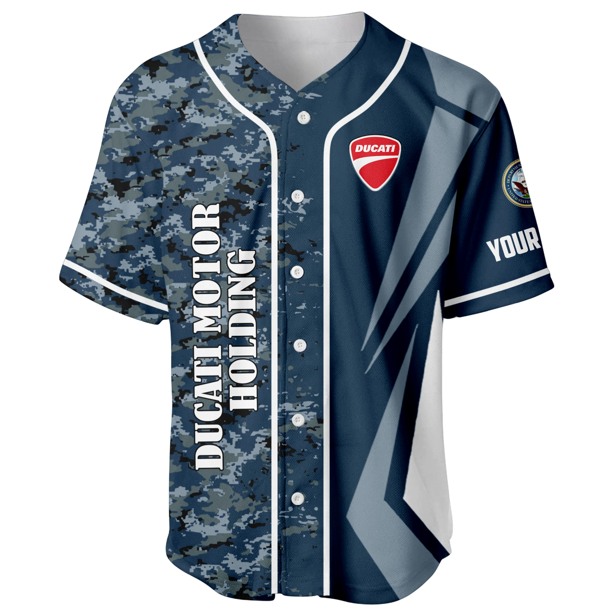 Ducati Motor Holding x US Navy 250th Anniversary 3D Baseball Jersey Custom Your Name Ducati Motor Holding x US Navy 250th Anniversary 3D Baseball Jersey Custom Your Name