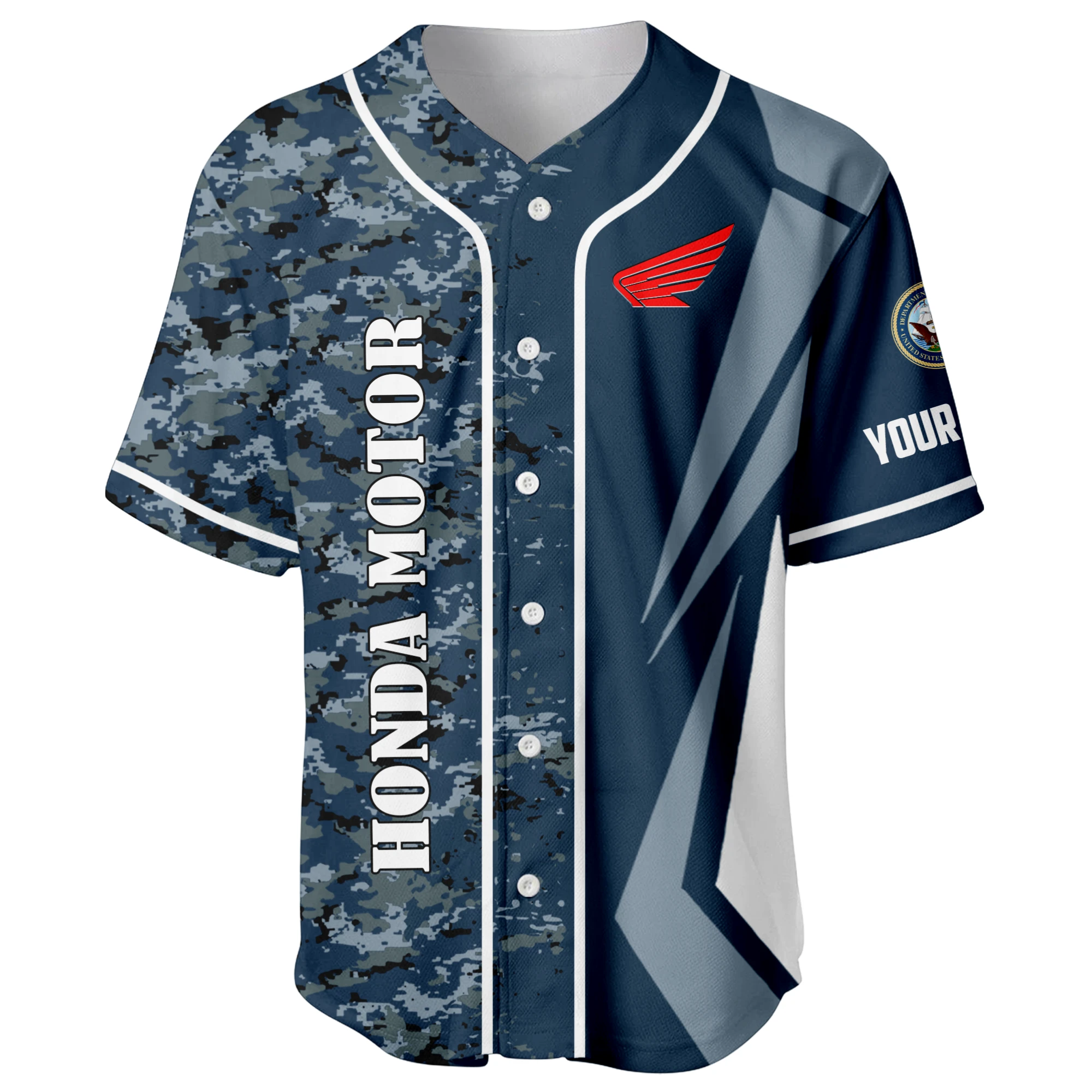 Honda Motor x US Navy 250th Anniversary 3D Baseball Jersey Custom Your Name Honda Motor x US Navy 250th Anniversary 3D Baseball Jersey Custom Your Name