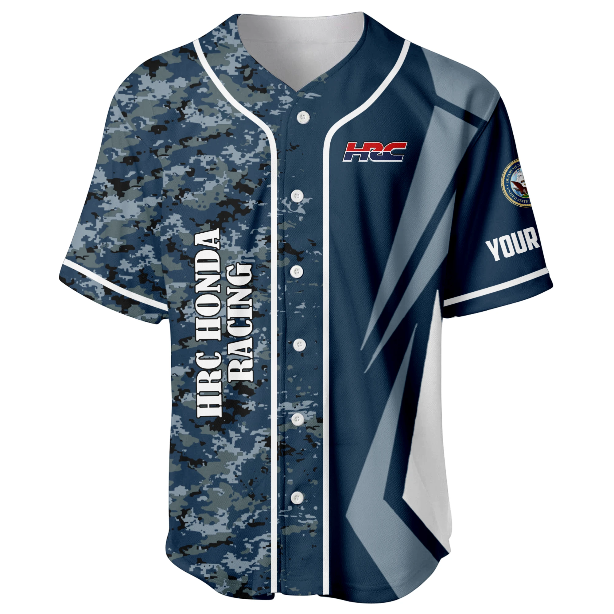 HRC Honda Racing x US Navy 250th Anniversary 3D Baseball Jersey Custom Your Name HRC Honda Racing x US Navy 250th Anniversary 3D Baseball Jersey Custom Your Name