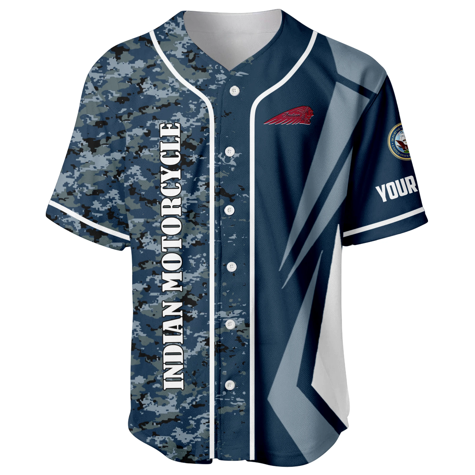 Indian Motorcycle x US Navy 250th Anniversary 3D Baseball Jersey Custom Your Name Indian Motorcycle x US Navy 250th Anniversary 3D Baseball Jersey Custom Your Name