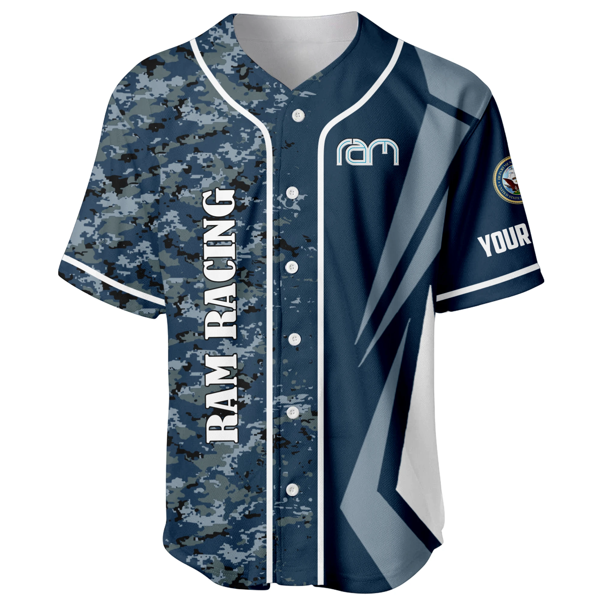 RAM Racing x US Navy 250th Anniversary 3D Baseball Jersey Custom Your Name RAM Racing x US Navy 250th Anniversary 3D Baseball Jersey Custom Your Name