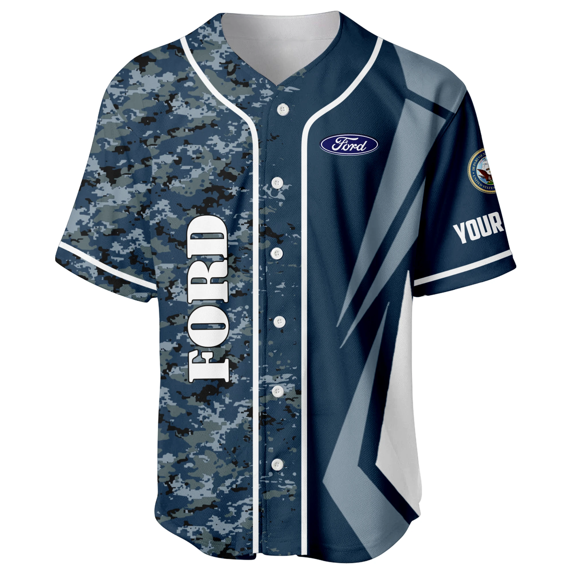 Ford x US Navy 250th Anniversary 3D Baseball Jersey Custom Your Name Ford x US Navy 250th Anniversary 3D Baseball Jersey Custom Your Name