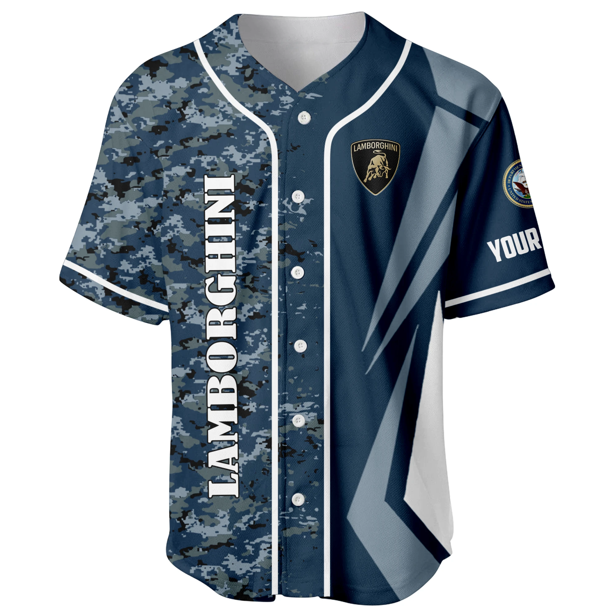 Lamborghini x US Navy 250th Anniversary 3D Baseball Jersey Custom Your Name Lamborghini x US Navy 250th Anniversary 3D Baseball Jersey Custom Your Name