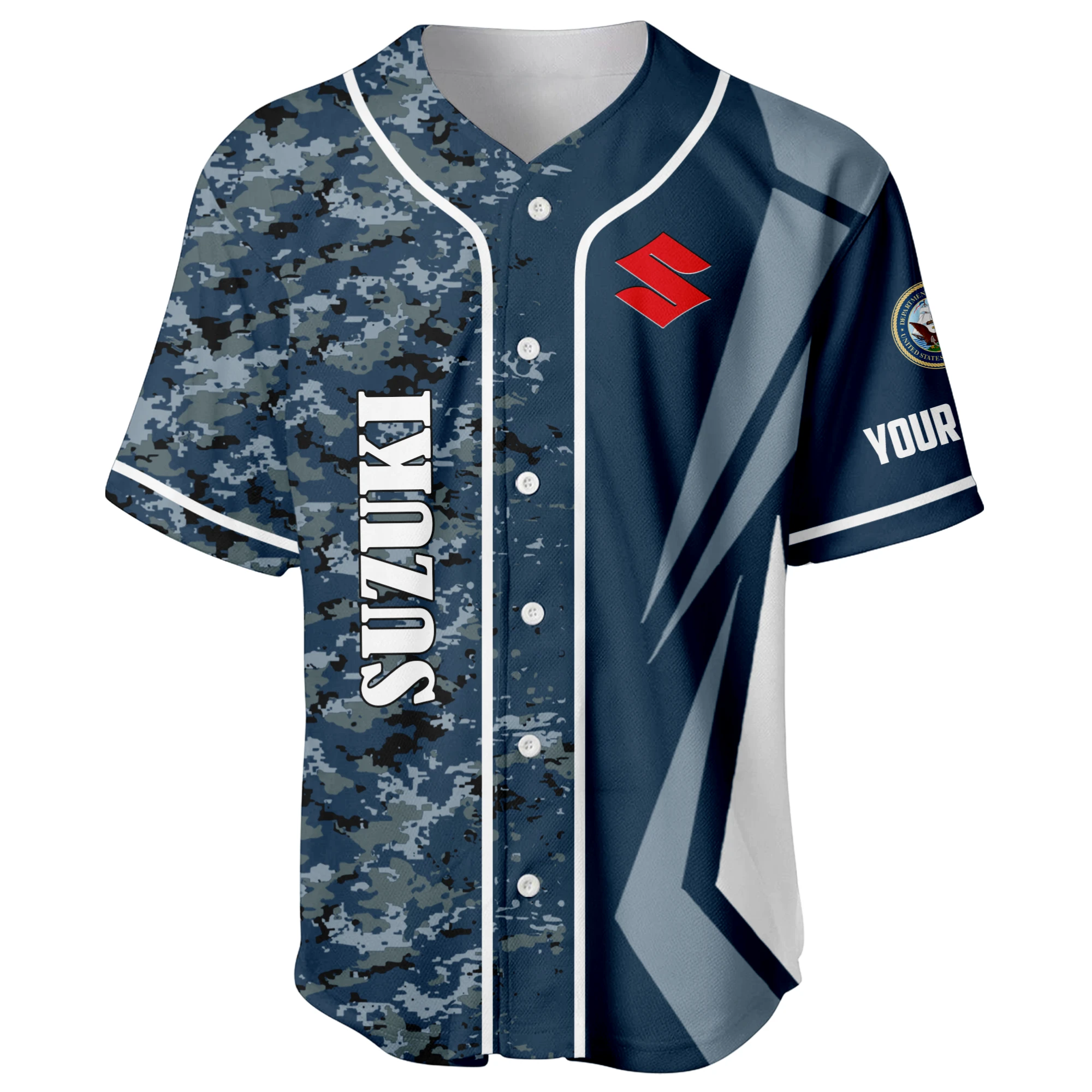 Suzuki x US Navy 250th Anniversary 3D Baseball Jersey Custom Your Name Suzuki x US Navy 250th Anniversary 3D Baseball Jersey Custom Your Name