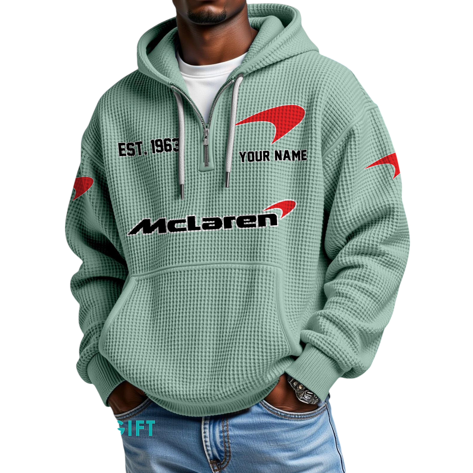 McLaren Quarter-Zip Waffle Hoodie Custom Your Name McLaren Quarter-Zip Waffle Hoodie Custom Your Name