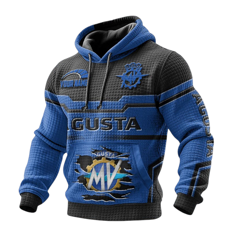 MV Agusta Waffle Pullover Hoodie 3D Custom Your Name MV Agusta Waffle Pullover Hoodie 3D Custom Your Name