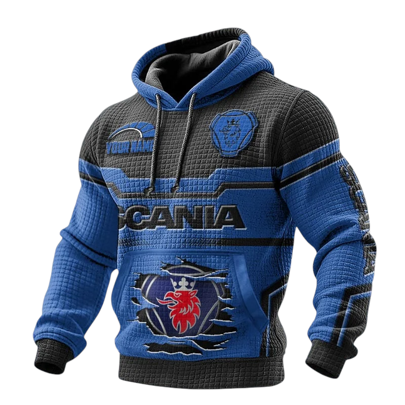 Scania Waffle Pullover Hoodie 3D Custom Your Name Scania Waffle Pullover Hoodie 3D Custom Your Name
