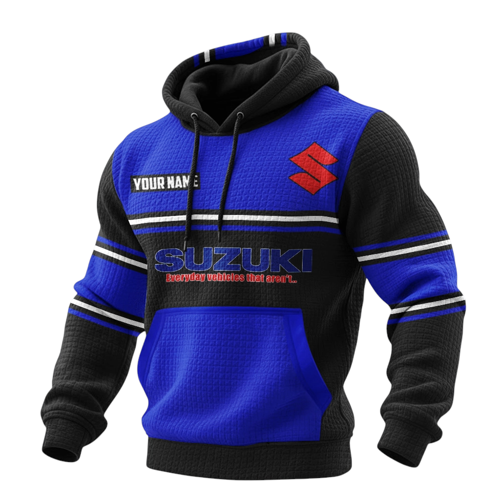 Suzuki Waffle Pullover Hoodie 3D Customize Your Name Suzuki Waffle Pullover Hoodie 3D Customize Your Name