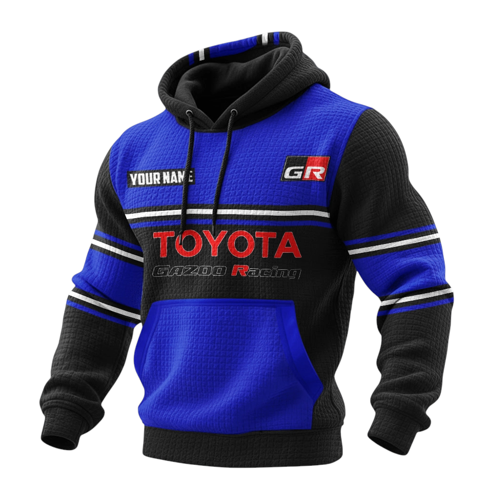 Toyota Gazoo Racing Waffle Pullover Hoodie 3D Customize Your Name Toyota Gazoo Racing Waffle Pullover Hoodie 3D Customize Your Name