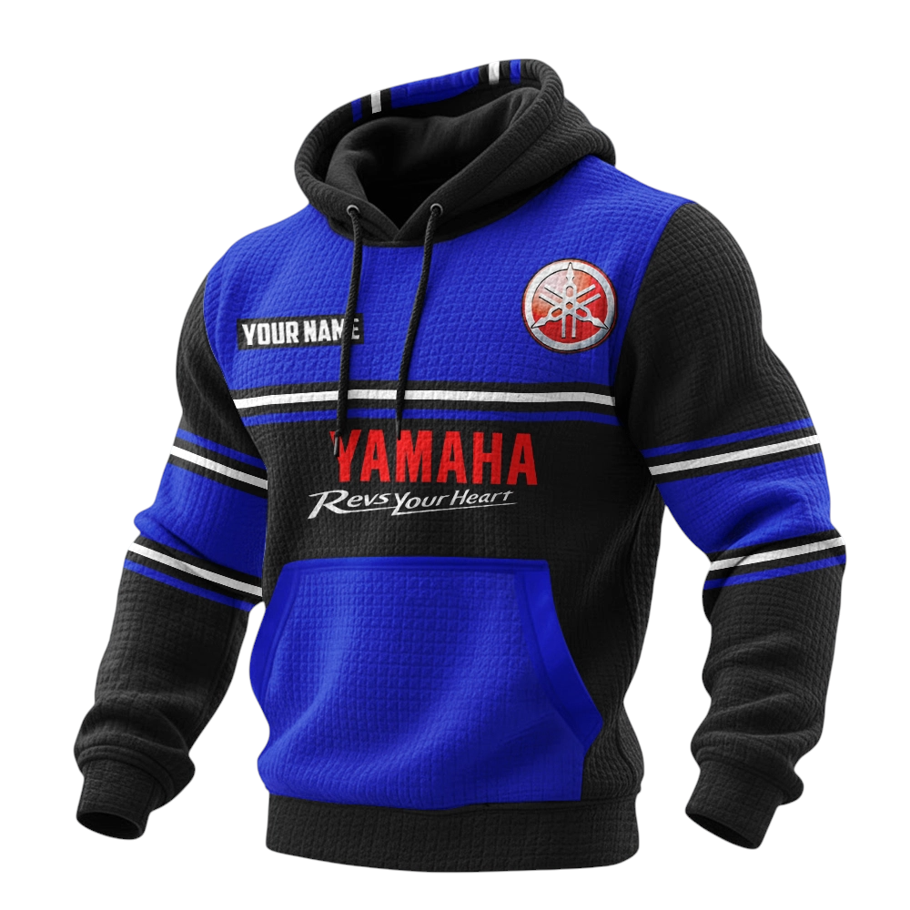 Yamaha Motor Waffle Pullover Hoodie 3D Customize Your Name Yamaha Motor Waffle Pullover Hoodie 3D Customize Your Name