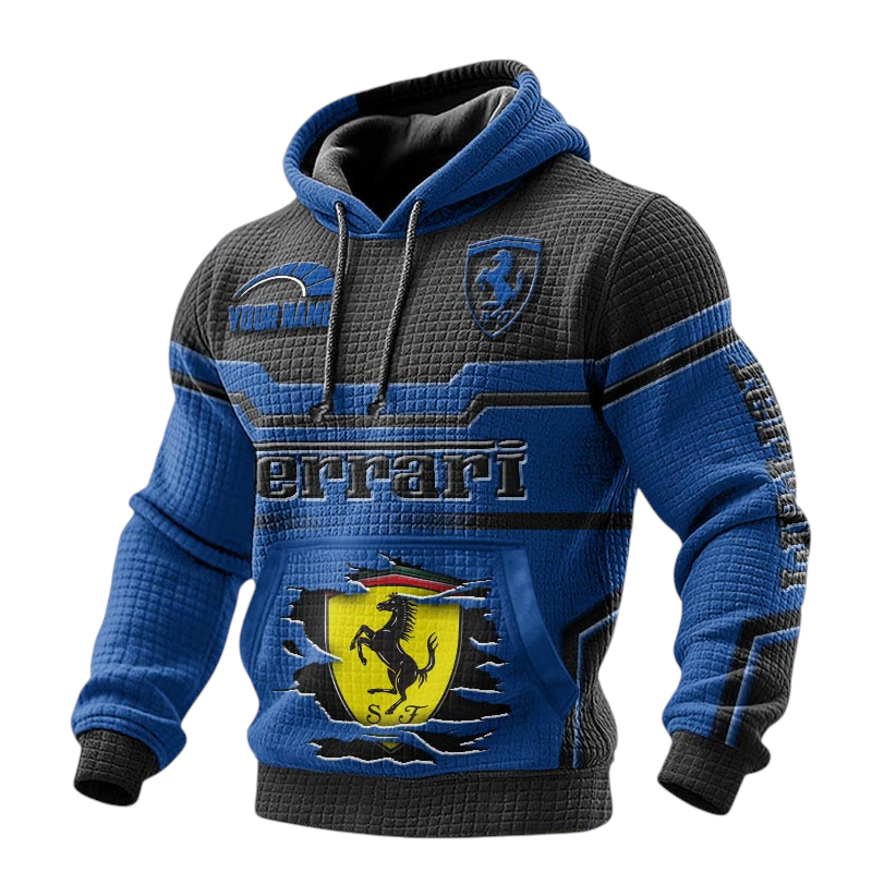 Ferrari Waffle Pullover Hoodie 3D Custom Your Name Ferrari Waffle Pullover Hoodie 3D Custom Your Name