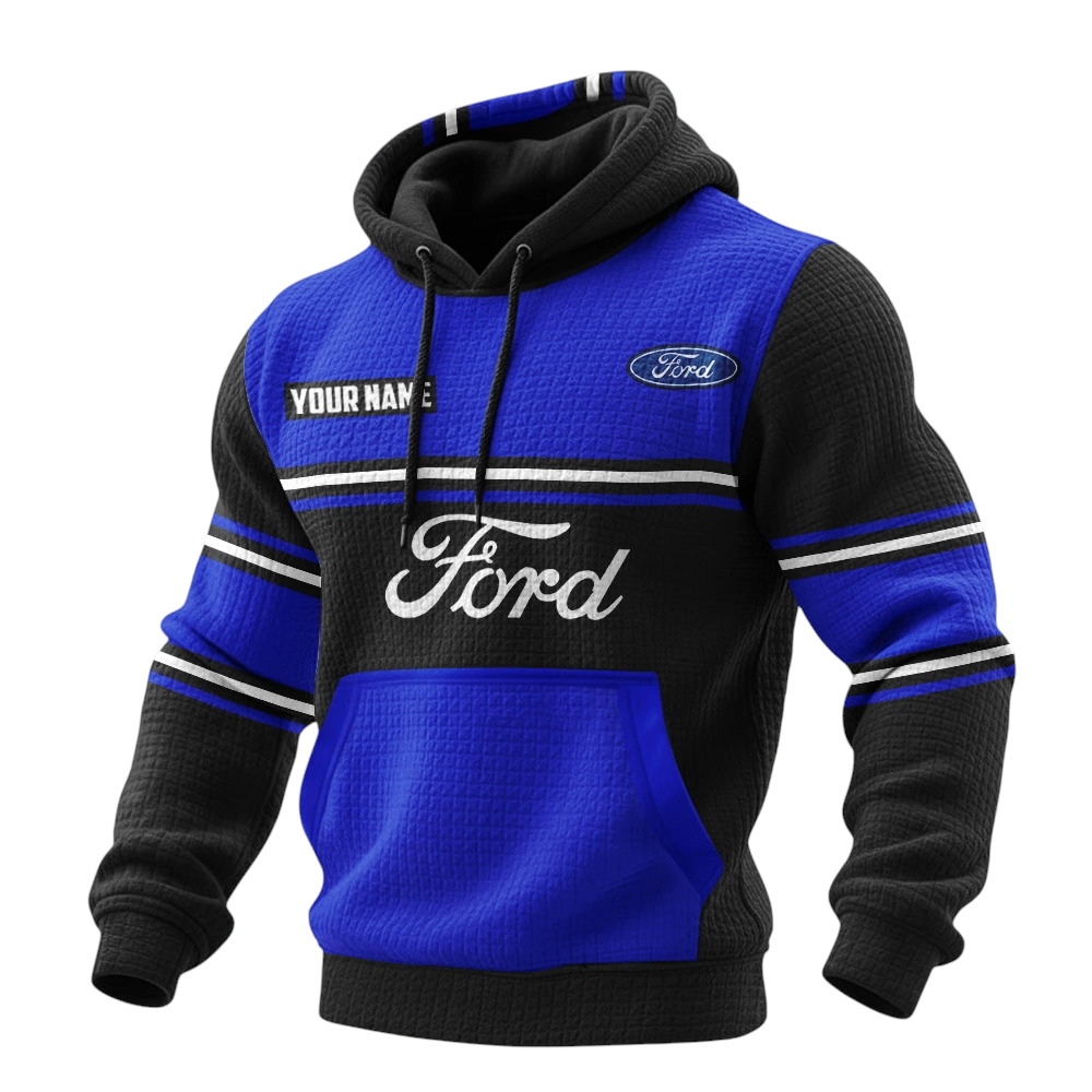 Ford Waffle Pullover Hoodie 3D Customize Your Name Ford Waffle Pullover Hoodie 3D Customize Your Name