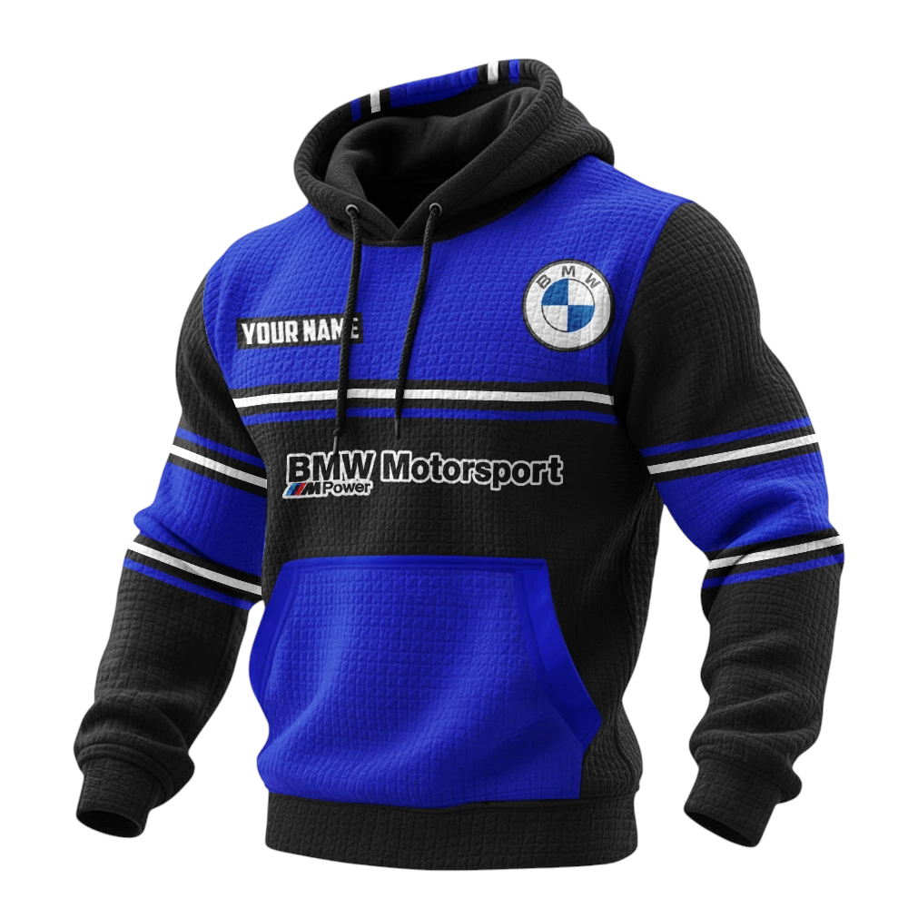 BMW Motorsport Racing Waffle Pullover Hoodie 3D Customize Your Name BMW Motorsport Racing Waffle Pullover Hoodie 3D Customize Your Name