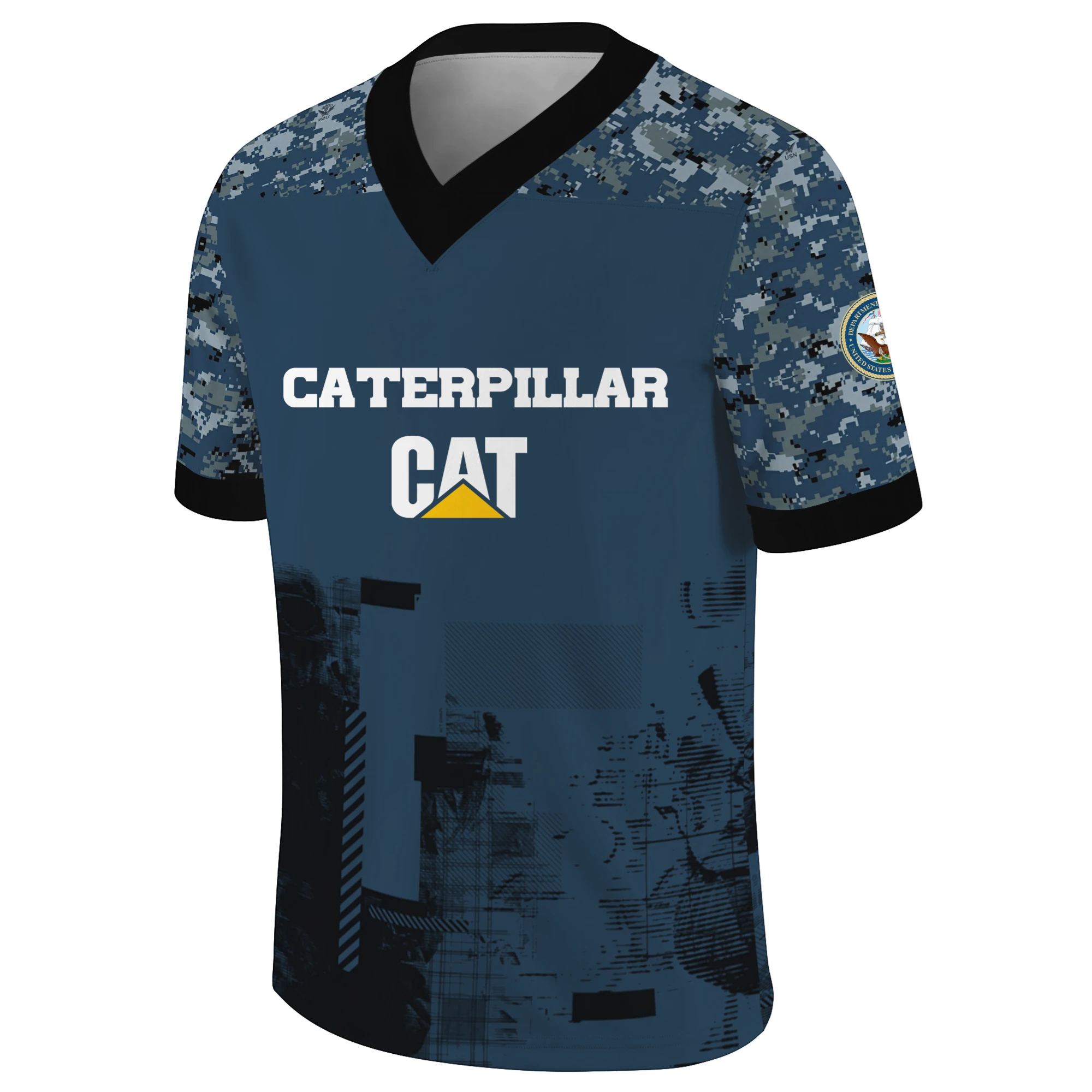 Caterpillar x US Navy 250th Anniversary V-Neck Short Sleeve Jersey 3D Limited 2026 Custom Your Name Caterpillar x US Navy 250th Anniversary V-Neck Short Sleeve Jersey 3D Limited 2026 Custom Your Name