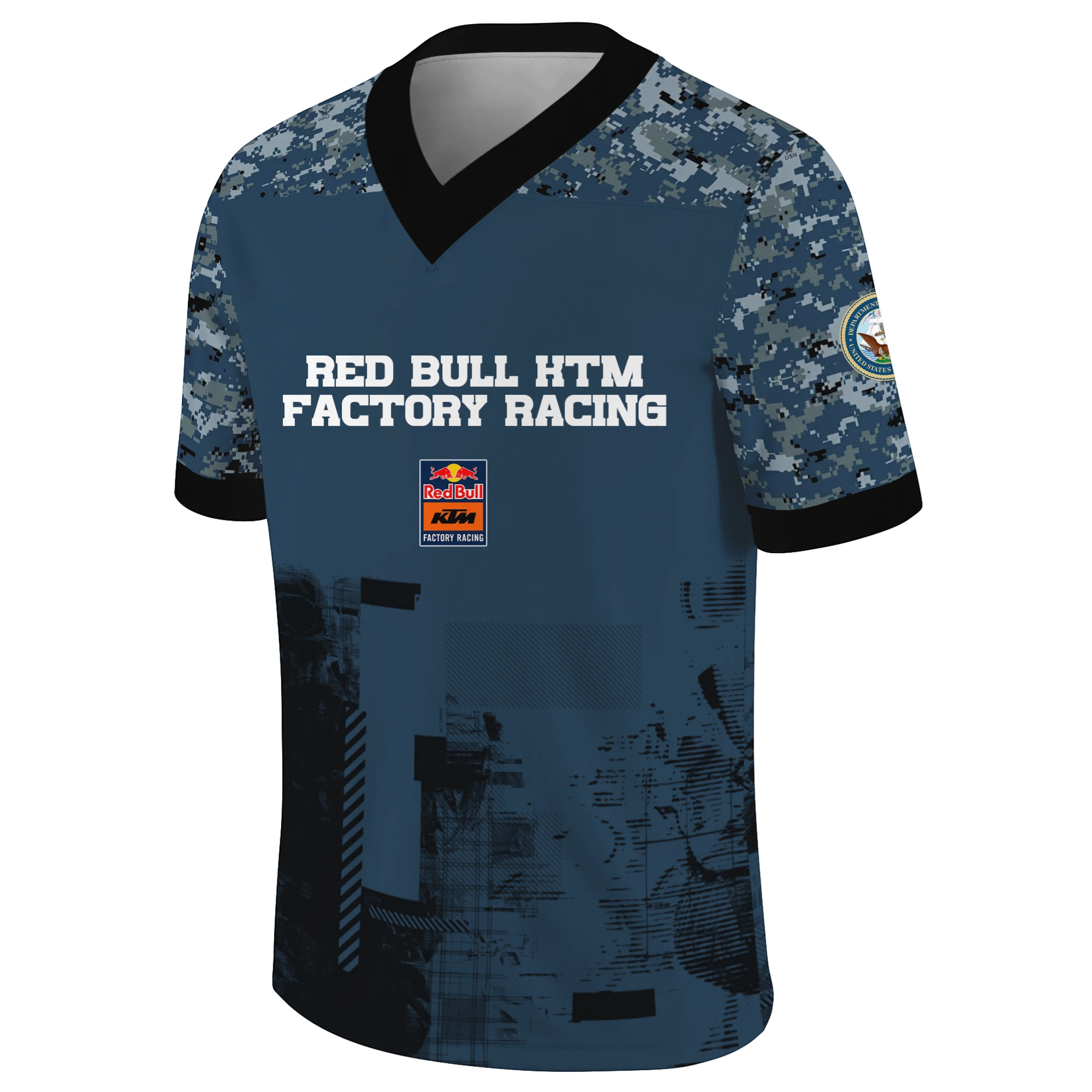 Red Bull KTM Factory Racing x US Navy 250th Anniversary V-Neck Short Sleeve Jersey 3D Limited 2026 Custom Your Name Red Bull KTM Factory Racing x US Navy 250th Anniversary V-Neck Short Sleeve Jersey 3D Limited 2026 Custom Your Name