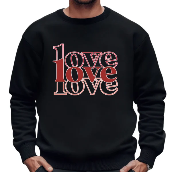 Love Couple Happy Valentine's Day Sweatshirt - Black