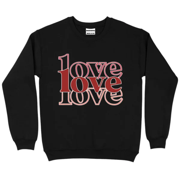 Love Couple Happy Valentine's Day Sweatshirt - Black