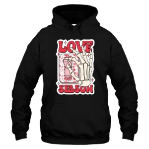 Love Season Happy Valentine's Day Hoodie - Black