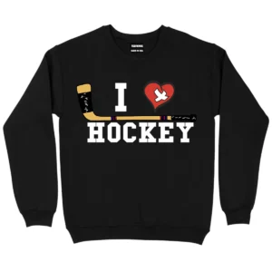 I Love Hockey Sweatshirt – Black