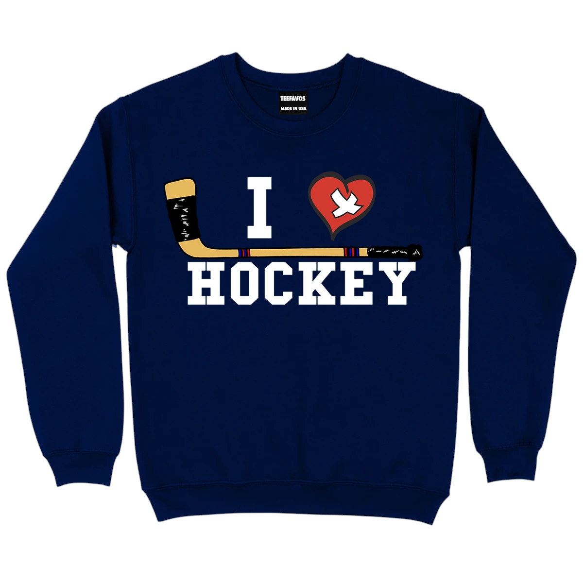 I Love Hockey Sweatshirt – Navy I Love Hockey Sweatshirt – Navy
