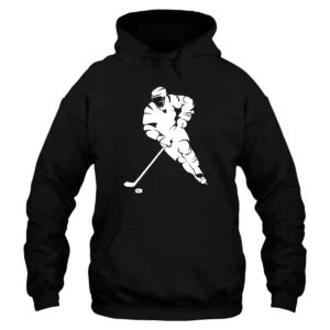 I Love Playing Hockey Hoodie – Black