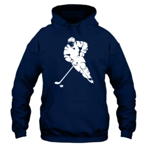 I Love Playing Hockey Hoodie – Navy