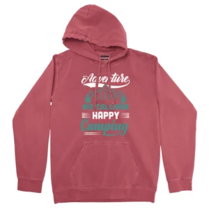 Adventure Is Calling Happy Camping Unisex Comfort Colors Hooded Sweatshirt