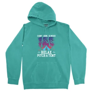 Camp Morning Wood Relax Pitch A Tent Vintage Unisex Comfort Colors Hooded Sweatshirt